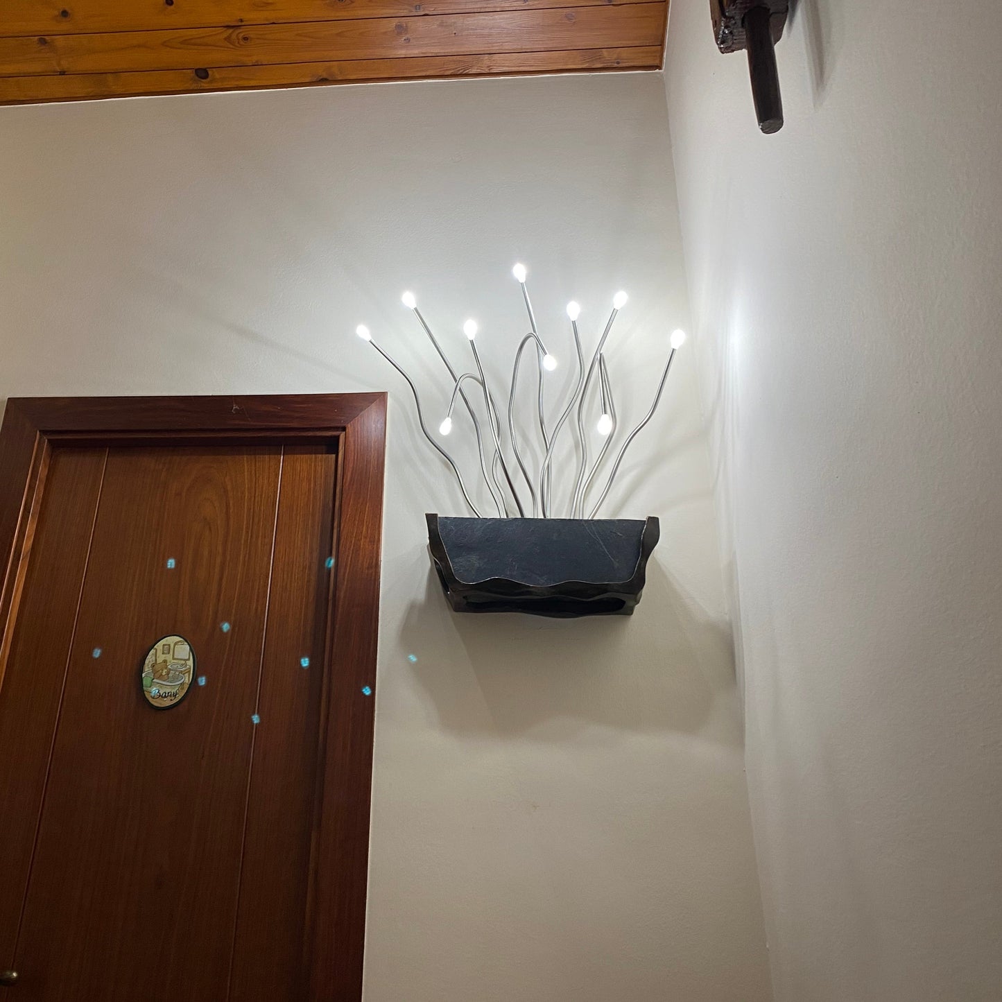 Lámpara de pared diseño exclusivo maceta con flores