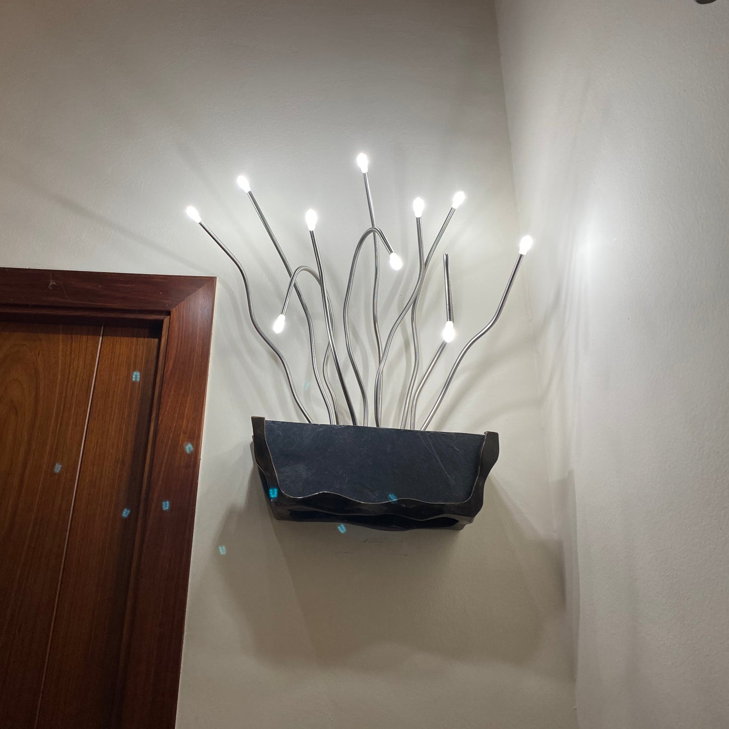 Lámpara de pared diseño exclusivo maceta con flores