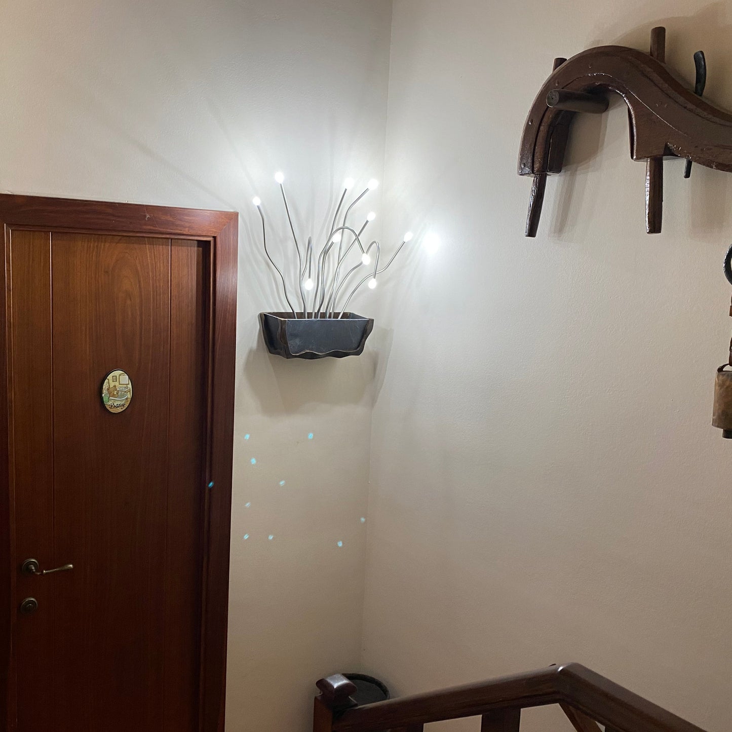 Lámpara de pared diseño exclusivo maceta con flores