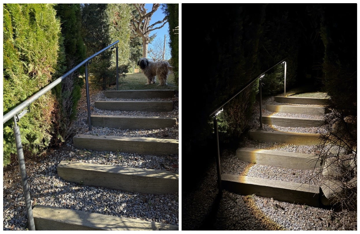 Solar-Wandleuchte Cortenstahl mit Sensor | Handgefertigt