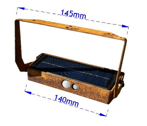 Solar-Wandleuchte Cortenstahl mit Sensor | Handgefertigt