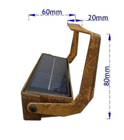 Solar-Wandleuchte Cortenstahl mit Sensor | Handgefertigt