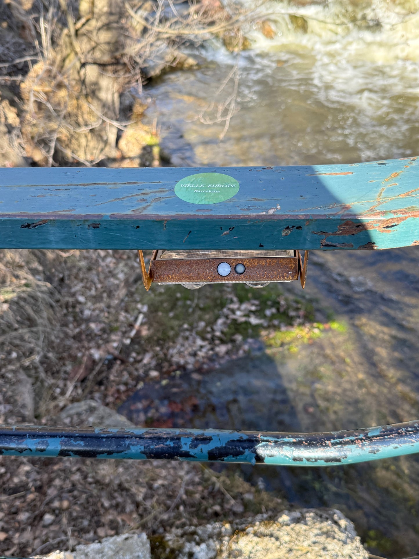 Solar-Wandleuchte Cortenstahl mit Sensor | Handgefertigt