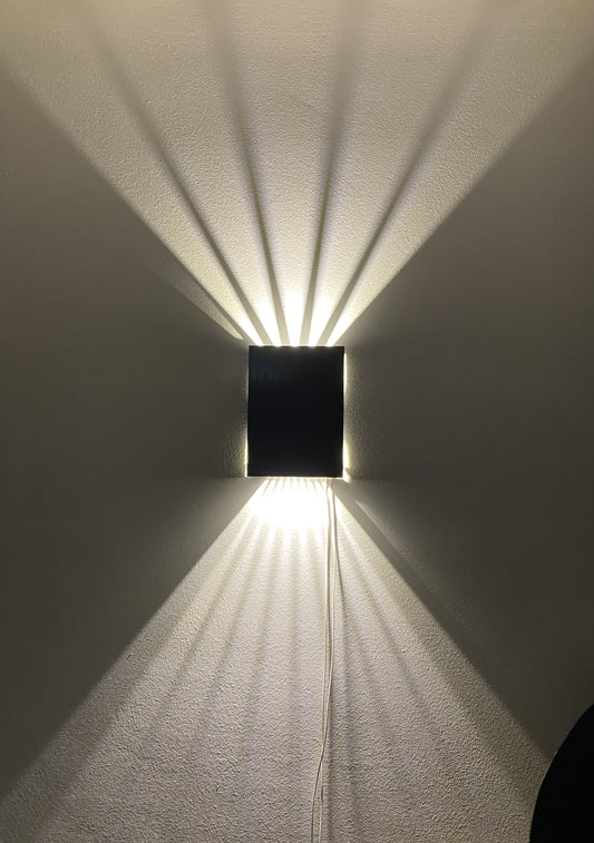 Design-Wandleuchte "Modula" | Cortenstahl mit Wechselschlitz-System