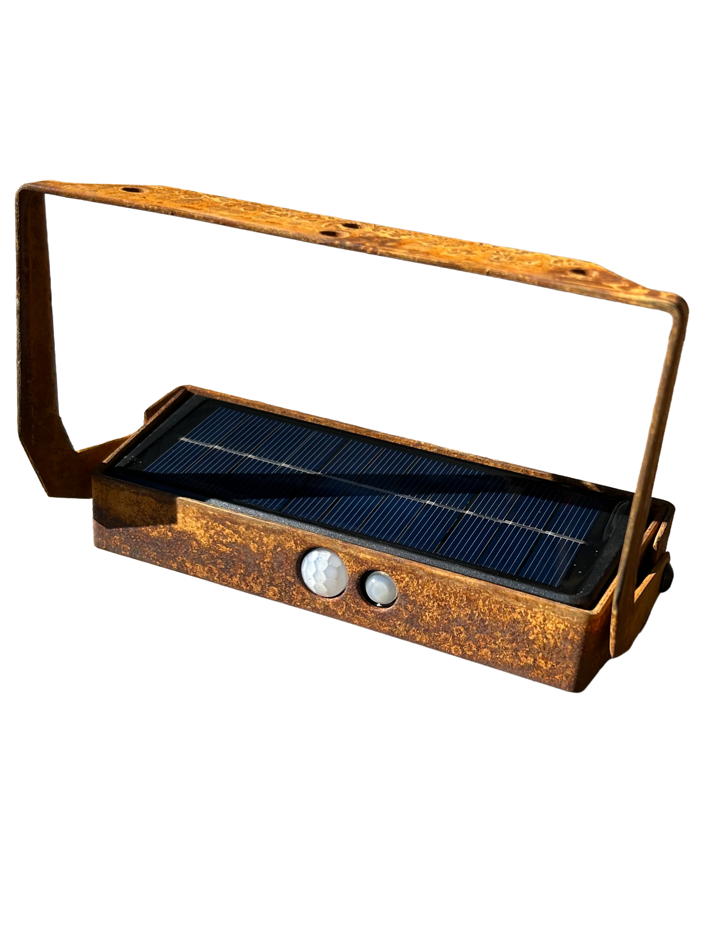 Solar-Wandleuchte Cortenstahl mit Sensor | Handgefertigt