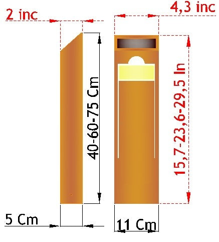 Puigmal Solar Garden Light in Corten Steel – Outdoor Lamp with Motion Sensor (40/60/75 cm)
